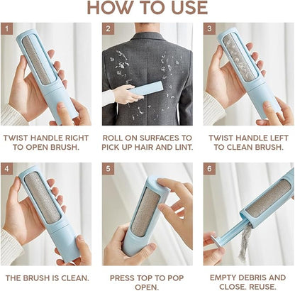 Portable Pet Hair & Lint Remover Roller – Compact Pet Hair & Lint Remover for Clothes, Furniture & Car | Eco-Friendly, Washable & Durable (Green)