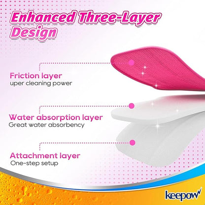 KEEPOW Microfiber Steam Mop Pads Compatible with Schenley Steam Mop 7 in 1, Washable and Reusable Mop Replacement Pads Steam Cleaner Attachments for Multi Surface Floor 2 Pack