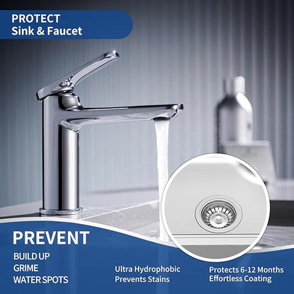 Home Ceramic Coating Spray Kit - Shine, Seal & Protect Kitchen & Bath Surfaces, High-Gloss, Repels Stains & Grime Effective - Great for Stainless Steel, Sinks, Countertops, Glass, and More