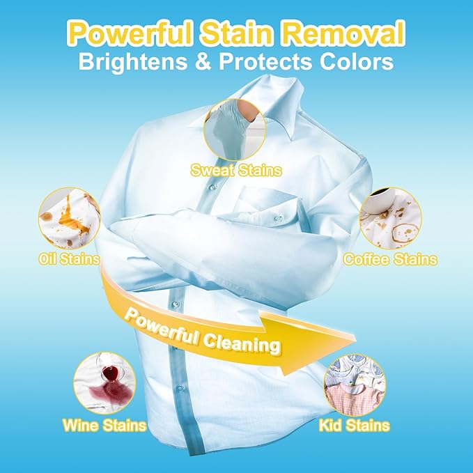 YUCO Travel Laundry Detergent Sheets 80 Loads Eco Friendly Washer Sheets, Liquidless Detergent Sheet No Plastic Jug Concentrated Laundry Detergent Hypoallergenic, Champagne Scent