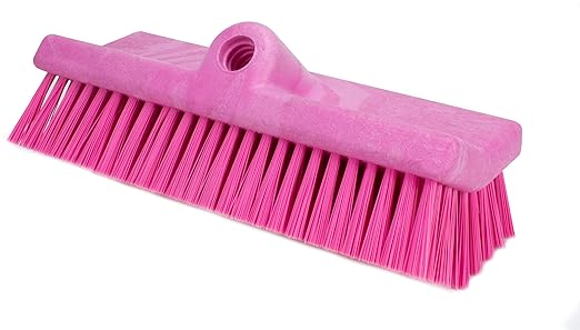 SPARTA 40423EC26 Plastic Floor Scrub Brush, Wall Brush, Equipment Brush With Nonabsorbent Bristles For Industrial Kitchens, Hospitals, Commercial Cleaning, 10 Inches, Pink