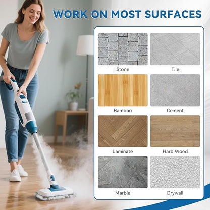 S2U 6-Pack Bissell Steam Mop Pads, for Bissell Powerfresh Steam Mop Pads 1940/1806, Thick & Washable Steam Mop Replacement Pads for Weekly Tile/Vinyl/Concrete/Large Home/Garage Cleaning