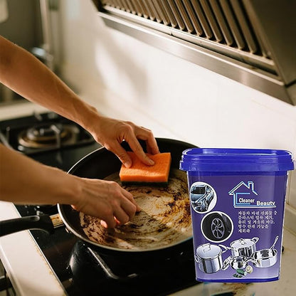 Multi-function Kitchen Pots and Pan Cleaner, Powerful Stainless Steel Cookware Cleaning Paste 500g for House Pots, Sinks,Appliances Surfaces,Kitchen Utensils