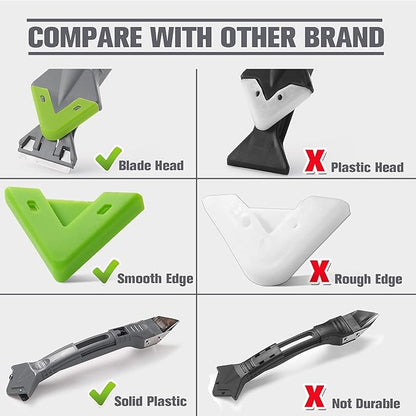 9 in 1caulk smoothingand Grouting Tool, silicone remover，Sealant Trimming and Removal Tool with Grout Squeegee for Bathrooms, Windows, Doors, Kitche