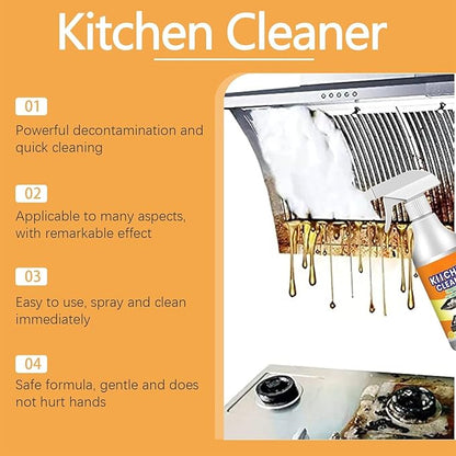 Kitchen Foam Cleaner Spray, All-purpose Grease Cleaner Spray for Pots, Pans, Surfaces & Appliances, Multipurpose Foam Cleaner Kit, Kitchen Cleaner Set