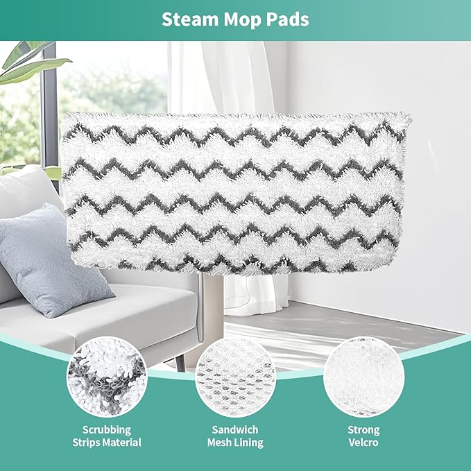 16 Pack Microfiber Steam Mop Replacement pads for Shark Steam Mop S1000, S2001,S1000A, S1000C, S1000WM, and S1001C,Washable & Reusable Steam Mop Pads Safe for all Floor have Super-Absorbent