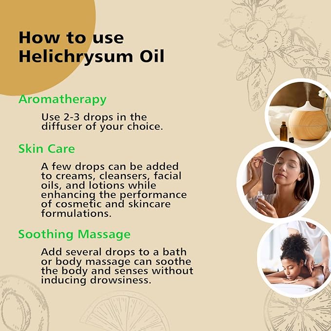 GM Gumili Helichrysum Essential Oil, 100% Pure Undiluted Helichrysum Oil for Aromatherapy Beauty & Home Care- 30ml/1 oz