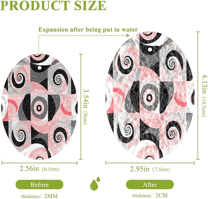 Abstract Pattern Kitchen Scrub Sponges, Pop-up Kitchen Cleaning Sponges Reusable Dish Washing Sponges for Bathroom Household Cleaning 3 Pack - Non Scratch Scrubber
