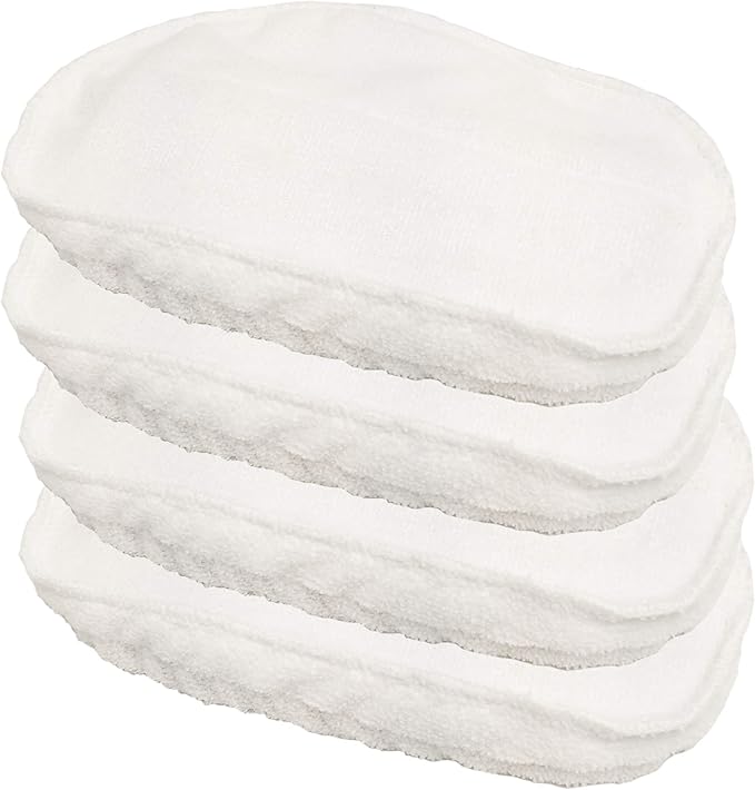 Clean Co. 4 Steam Pocket Mop Pads Compatible Replacement Pad for Bissell Steam Mop Model: 1867, 18677, 18671, 18674, 18675, 18676, 18678, 67L81, 90T1E, 90T1G, 18674, 31N1, and More