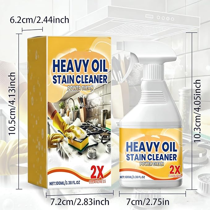 Kitchen Heavy Oil Cleaner Spray, 100ML All Purpose Kitchens Heavy Oil Cleaning Agent, Grease Remover, Heavy Duty Degreaser Clean Spray for Stove,Oven,Ovens and Appliances (3pcs)