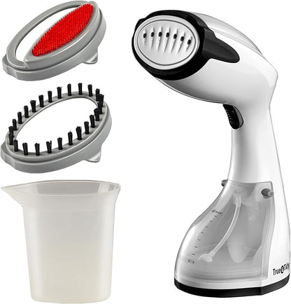 True & Tidy Steamer for Clothes, Portable Handheld Garment Fabric Wrinkles Remover, 30-Second Fast Heat-up, Auto-Off, Large Detachable Water Tank