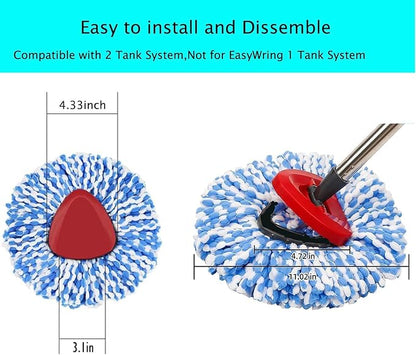 Spin Mop Replacement Heads Compatible with RinseClean 2 Tank Mop System,Microfiber Mop Refill Heads for Cleaning All Hard-surfaced Floor