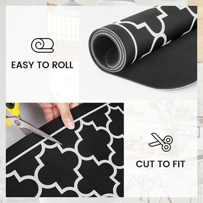 WISELIFE Dish Drying Mat Super Absorbent Drying Mat Large Dish Drying Mats for Kitchen Counter Easy Clean Dish Mat Kitchen Drying Mat16"x 24" Stylish Black