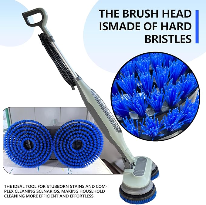 Steam Mop Pads Replacement Brush Head for Shark Steam and Scrub Mop S7000/S7001/S8201/s7201 Series Brush Heads with Nylon Bristles, Deep Clean Hardwood & Tile Floors Grout, Scratch-Free Polish(blue)