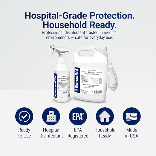 Pro Mold Killer Fungicide Disinfectant including Aspergillus Niger (Black Mold) H5N1 Pack | Multi-Purpose Fungicide, Mildewstat, Disinfectant, Virucide | EPA Reg. 1 Gal + 32 oz.
