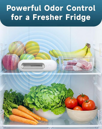Fridge Deodorizer Odor Eliminator – Powerful Odor Eliminator & Freshness Preserver For Refrigerator, Compact & Rechargeable, No Filters Needed, Extends Food Freshness & Reduces Waste (3)
