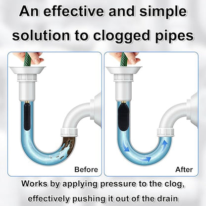 2pcs Drain Bladders, Rubber Drain King Cleaner for 1-2" & 1.5-3" Pipe Bladder Unclogger Clog Remover Tool for Kitchen Bathroom Showers Sink, Swimming Pool Main Line Sewer Drains Cleaning