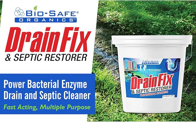 DrainFix & Septic Restorer - 5 Gal Professional Strength Formula - Patented Septic Tank Treatment Grease Trap Cleaner, Commercial Residential Hotel & Restaurant - Exxon Valdez Tech - 2 Pack
