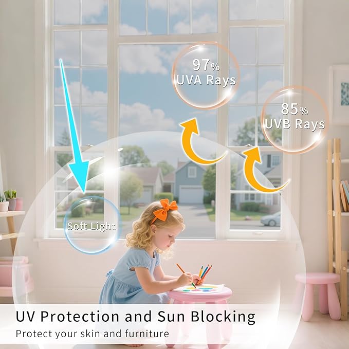 Window Privacy Film One Way Daytime Mirror Tint Treatments UV Heat Control Vinyl Stickers Sun Block Glass Paper Door Covering Reflective (Silver, 45.6 Inch x 14.4 Feet)