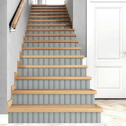 Yun-aeon Wood Slat Peel and Stick Wallpaper 17.3"x 480" Light Grey Wood Grating Stripe Contact Paper Removable Faux Wood Panels Wallpaper Self Adhesive Waterproof Vinyl Wall Paper for Bedroom Kitchen