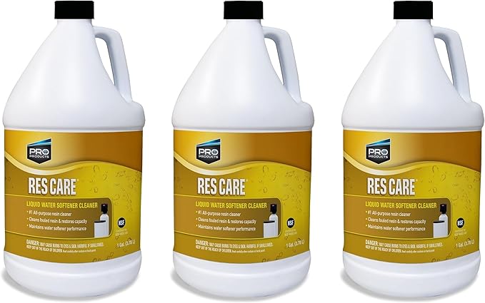 Pro Products ResCare RK02B All-Purpose Water Softener Cleaner Liquid Refill, 1 Gallon, Pack of 3