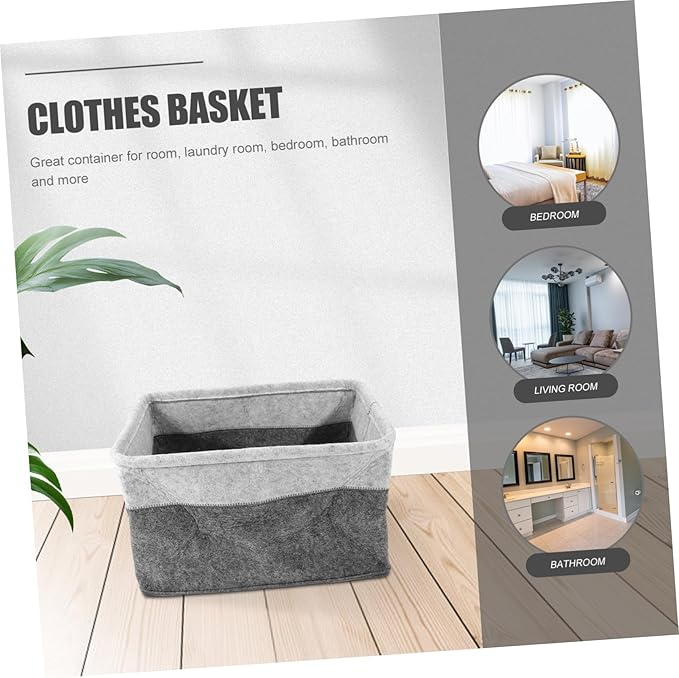 Cabilock Laundry Hamper Felt Basket Capacity Storage for Home Dorm Travel Portable Organizer for Dirty Clothes Lightweight and Versatile Design