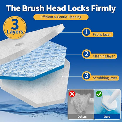 100 Count Toilet Bowl Wand Refills, Disposable Toilet Cleaner Refills, Disposable Wand Heads Compatible with Clorox and the Most Toilet Brushes