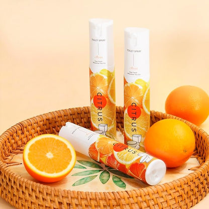 Travel Size Toilet Spray, Bathroom Odor Eliminator, 3 Pack, 1 fl oz Each, Up to 150 Uses, For Home and Travel, Essential Oils Freshener Spray, Citrus Scent