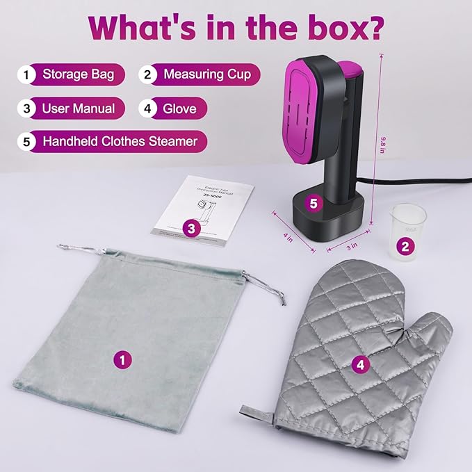 Handheld Garment Steamer, 2-in-1 Steamer & Iron, 1200W Fast Heat, Portable Travel Steamer with LED Display, 6 Modes, for Home & Travel
