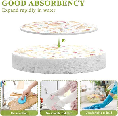 Cute Hamsters Kitchen Scrub Sponges, Pop-up Kitchen Cleaning Sponges Reusable Dish Washing Sponges for Bathroom Household Cleaning 3 Pack - Non Scratch Scrubber