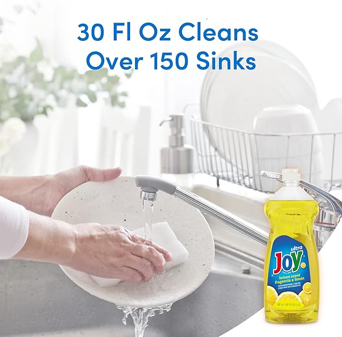 JOY Ultra Dish Soap Liquid - Ultra Strength Dishwashing Soap - Large Dish Soap - Lemon Fresh Scent - 30 Fl. Oz - (Pack of 3)