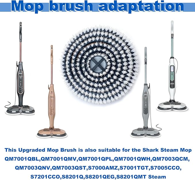2-Pack Replacement Brush Heads for Shark S7000/S7001/S7005/S7201/S8000/S8001/S8201 Steam Mop, Professional Deep Cleaning & Polishing Pads for Hard Floors