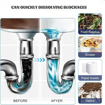 Powerful Sink and Drain Cleaner for Clogged Pipes, Kitchen, Bathroom and Shower (3PCS)