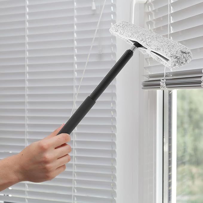SOIMISS Telescopic Stainless Steel Window Squeegee with Extension Pole, Glass and Shower Mirror Cleaner for Bathroom and Car Windshield, Household Cleaning Tool