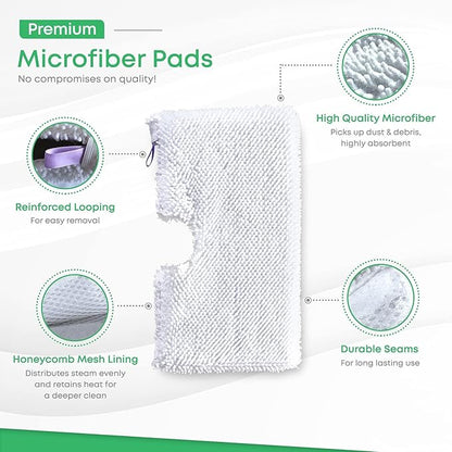 Turbo Microfiber Shark Steam Mop Replacement Pads, Professional Fit Series S3500 S2901 S2902 S3455K S3501 S3550 S3601 S3801 S3901 S4601 S4701 SE450, 4 Pack Replacement Microfiber Cloth Head Covers