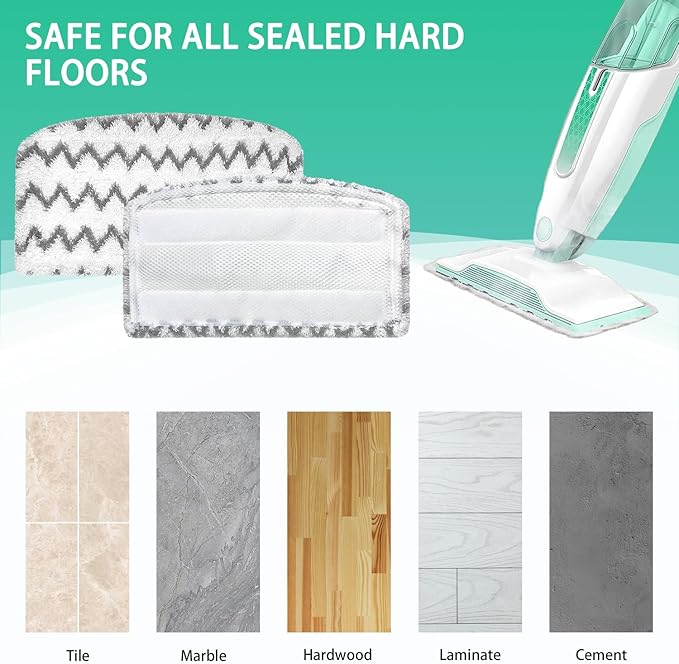 Heavy-Duty steam Mop Replacement Pads for Shark Steam Mops S1000/S1000A/S1000C/S1000WM /S1001C/S2001 Reusable Microfiber Steamer Scrub Mop Pads Washable for All Hard Floors,4pcs