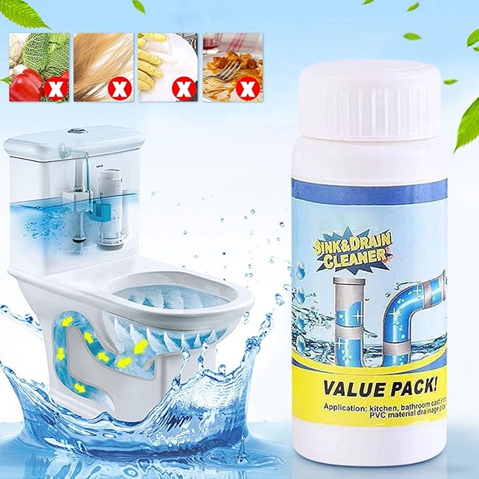 Sink and Drain Cleaner, Portable Powerful Pipe Cleaner, Cleaner Powder, Multi-Functional Foaming Pipe Unclogger, for Kitchen and Bathroom, Fast Acting Clog Remover (6)
