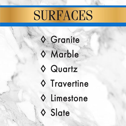 Stone Care International Granite Stone Cleaner and Polish Combo for Granite Marble Soapstone Quartz Quartzite Slate Limestone Corian Laminate Tile Countertop