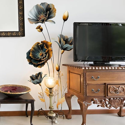 3D Wall Stickers Black Gold Floral Wall Art Decal Decor for Bedroom Living Room Offices Home Decoration