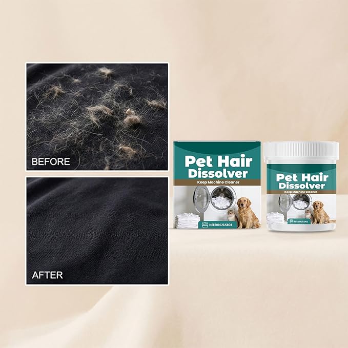 Pet Hair Dissolver - Gentle Laundry Cleaning Agent, Cat far Remover For Washing Machine, deap Clean Stain Removal Additive, Wash Cycle Accessory Case Bottle Tub | for Clothes Bedding Cleaning