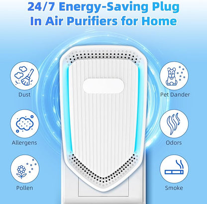 2026 Air Ionizer Plug In-8Pack Negative Ion Air Purifiers Ionizer,Quiet Air Freshener Indoor Portable Cleaner,Wall Plug In Negative Air Purifier for Home,Bedroom,Office,Odor Reducer Pets,Smoke Smell