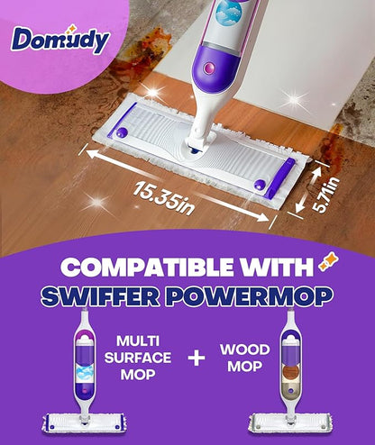 5X Cleaning Power Multi-Surface Mop Pad Refills, Compatible with Swiffer Power Mop Pads, for Cleaning Hardwood, Tile, Laminate, Vinyl Floors, Fragrance-Free (12 Count)