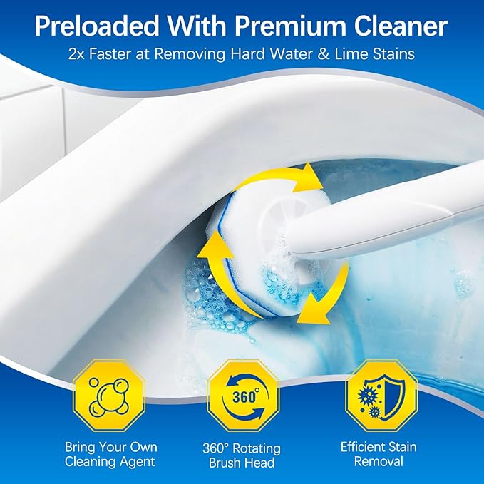 36 Count Toilet Wand Refills Compatible with Clorox Toilet Wand, Disposable Toilet Brush Heads, 5X Cleaning Power, Tear-Resistant, Fresh Scent