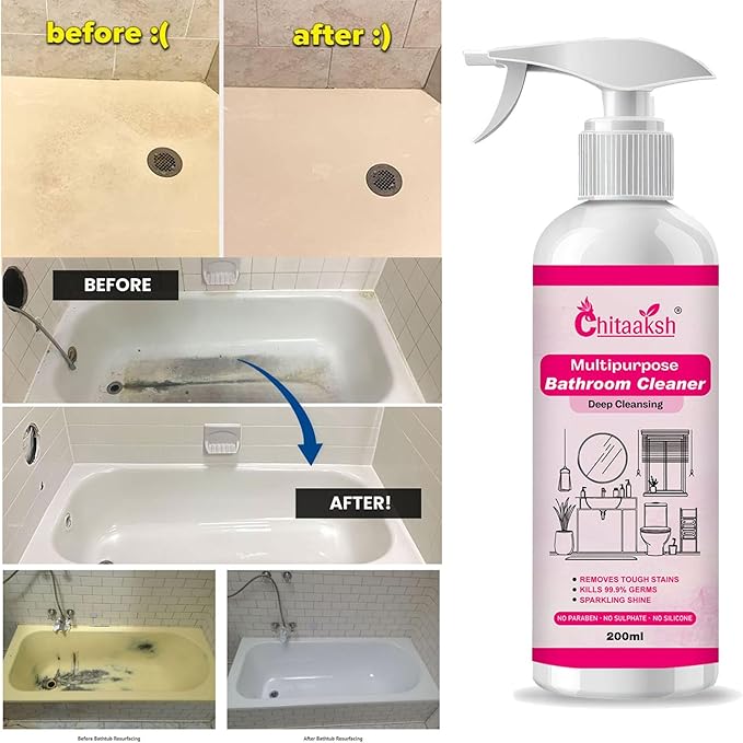 All-Purpose Cleaner Spray Lemongrass Fragrance | Removes Oil, Hard Water & Limescale Stains from Taps, Tiles, Chimney & Countertops | Kitchen Surface Cleaning Spray (200ml)