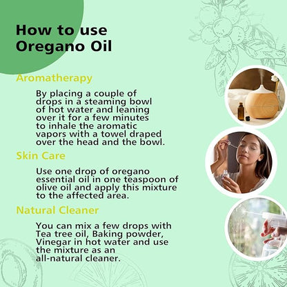 GM Gumili Oregano Essential Oil 1 Oz - 100% Pure & Natural Oregano Oil for Skin, Diffuser, Massage & Aromatherapy - 30ml
