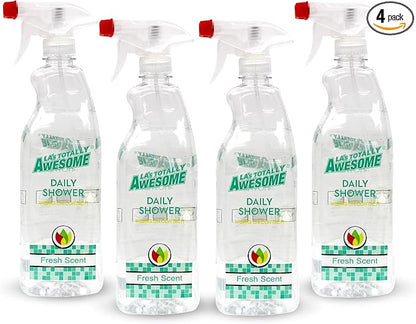 La's Totally Awesome Daily Shower Cleaner Spray, For Showers, Tubs and more, Plant-Derived Formula, 32 Fl Oz (Pack of 4)