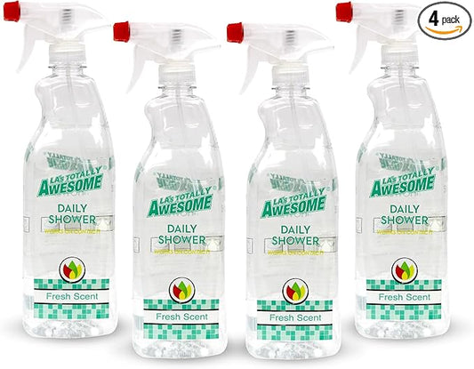 La's Totally Awesome Daily Shower Cleaner Spray, For Showers, Tubs and more, Plant-Derived Formula, 32 Fl Oz (Pack of 4)