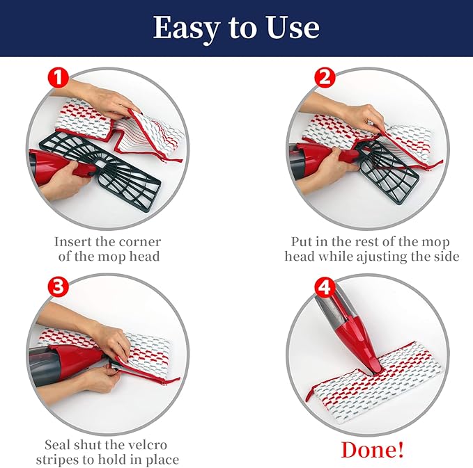 2 Pack Microfiber Spray Mop Pads Compatible with O-Cedar Promist Max Reusable Spray Mop Refills Dust,Dual-Action Washable Flip Pads Replacement for Dry Wet Floor Cleaning