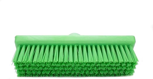 SPARTA 40423EC75 Plastic Floor Scrub Brush, Wall Brush, Equipment Brush With Nonabsorbent Bristles For Industrial Kitchens, Hospitals, Commercial Cleaning, 4 Inches, Lime