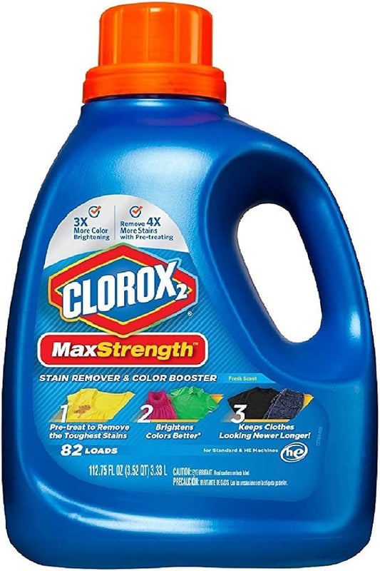Clorox 2 Liquid MaxStrength Stain Remover & Color Booster (82 Loads, 112.75 oz.)